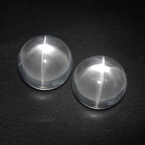  ct natürliche weißer Quartz Cat's Eye-Edelsteine, Rundschliff, Transparent