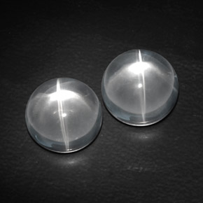  ct natürliche weißer Quartz Cat's Eye-Edelsteine, Rundschliff, Transparent