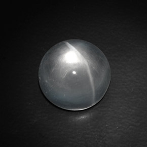 9,06 ctw natürlicher weißer Quartz Cat's Eye, Rundschliff, Transparent