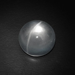 9,06 ctw natürlicher weißer Quartz Cat's Eye, Rundschliff, Transparent
