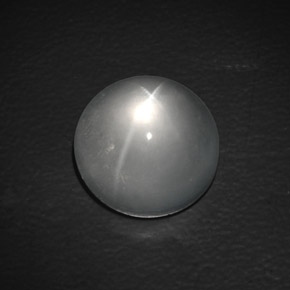9,90 ctw natürlicher weißer Quartz Cat's Eye, Rundschliff, Transparent