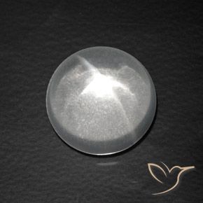 7.63ct Natürlicher Klares Weiß Quarz-Katzenauge, Runden, Transparent