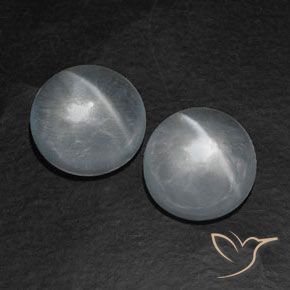 12.80 ct natürliche Klares Weiß Quarz-Katzenauge-Edelsteine, Runden, Transparent