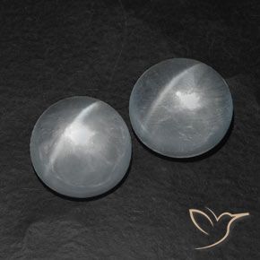 12.80 ct natürliche Klares Weiß Quarz-Katzenauge-Edelsteine, Runden, Transparent