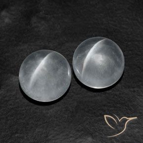 9.91 ct natürliche Klares Weiß Quarz-Katzenauge-Edelsteine, Runden, Transparent