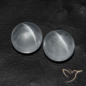 9.91 ct natürliche Klares Weiß Quarz-Katzenauge-Edelsteine, Runden, Transparent