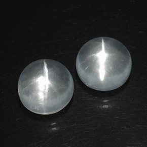  ct natürliche weißer Quartz Cat's Eye-Edelsteine, Rundschliff, Transparent