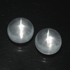  ct natürliche weißer Quartz Cat's Eye-Edelsteine, Rundschliff, Transparent