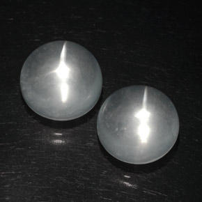 16.66 ct natürliche Klares Weiß Quarz-Katzenauge-Edelsteine, Rund Schliff, Transparent