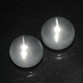 16.66 ct natürliche Klares Weiß Quarz-Katzenauge-Edelsteine, Rund Schliff, Transparent