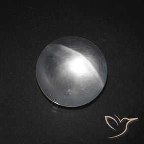 7.59ct Natürlicher Klares Weiß Quarz-Katzenauge, Runden, Transparent