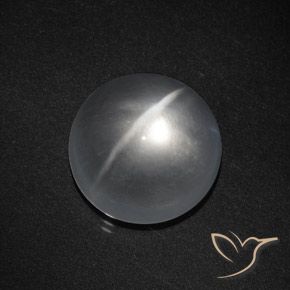 8.13ct Natürlicher Klares Weiß Quarz-Katzenauge, Runden, Transparent