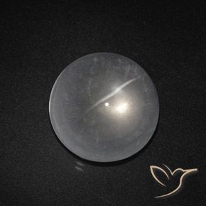 8.70ct Natürlicher Klares Weiß Quarz-Katzenauge, Runden, Transparent