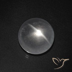 8.50ct Natürlicher Klares Weiß Quarz-Katzenauge, Runden, Transparent