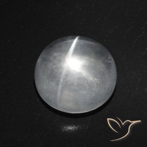 7.71ct Natürlicher Klares Weiß Quarz-Katzenauge, Runden, Transparent