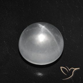 7.03ct Natürlicher Klares Weiß Quarz-Katzenauge, Runden, Transparent
