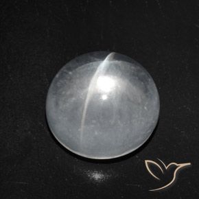 7.51ct Natürlicher Klares Weiß Quarz-Katzenauge, Runden, Transparent