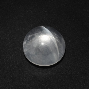 4,82 ctw natürlicher weißer Quartz Cat's Eye, Rundschliff, Transparent