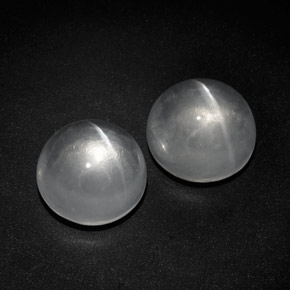  ct natürliche weißer Quartz Cat's Eye-Edelsteine, Rundschliff, Transparent