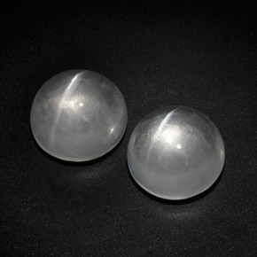  ct natürliche weißer Quartz Cat's Eye-Edelsteine, Rundschliff, Transparent