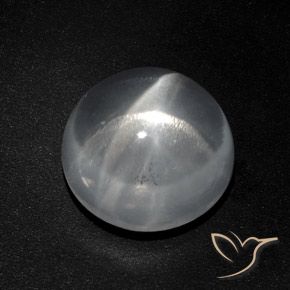 9.40ct Natürlicher Klares Weiß Quarz-Katzenauge, Runden, Transparent
