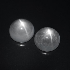 8.46 ct natürliche Weiß Quarz-Katzenauge-Edelsteine, Rund Schliff, Transparent