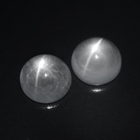 8.46 ct natürliche Weiß Quarz-Katzenauge-Edelsteine, Rund Schliff, Transparent