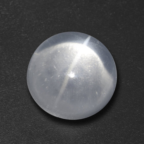 9,17 ctw natürlicher Weiß Quarz-Katzenauge, Rund Schliff, Transparent