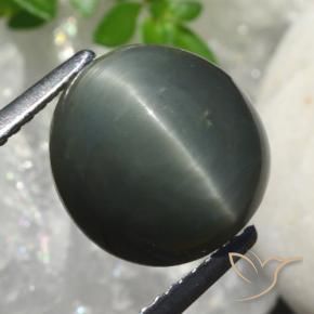 9,17 ctw natürlicher Dunkelgrau Quarz-Katzenauge, Oval, Lichtundurchlässig