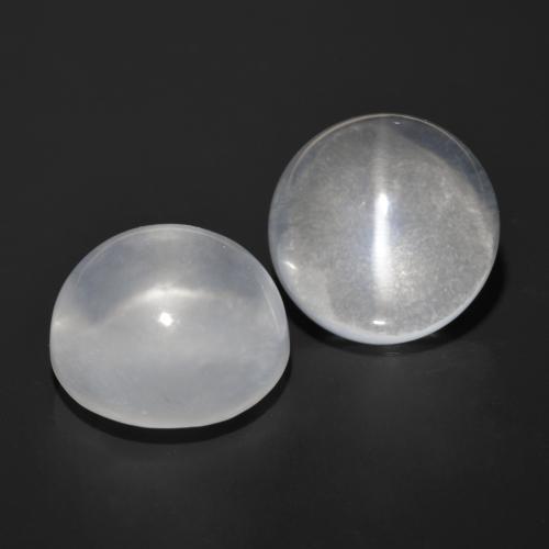 13,12 ct natürliche weißer Quartz Cat's Eye-Edelsteine, Rundschliff, Transparent