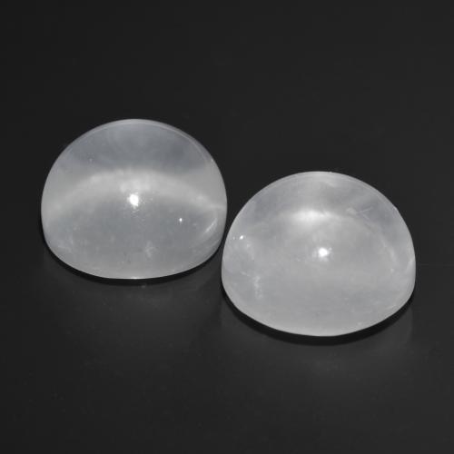 13,12 ct natürliche weißer Quartz Cat's Eye-Edelsteine, Rundschliff, Transparent