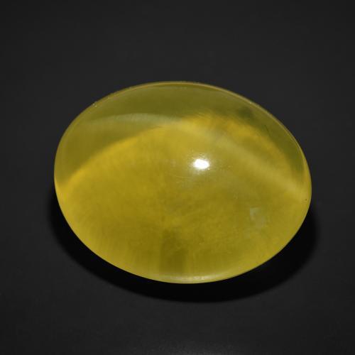 9,17 ctw natürlicher Mittelgelb Quarz-Katzenauge, Oval, Transparent