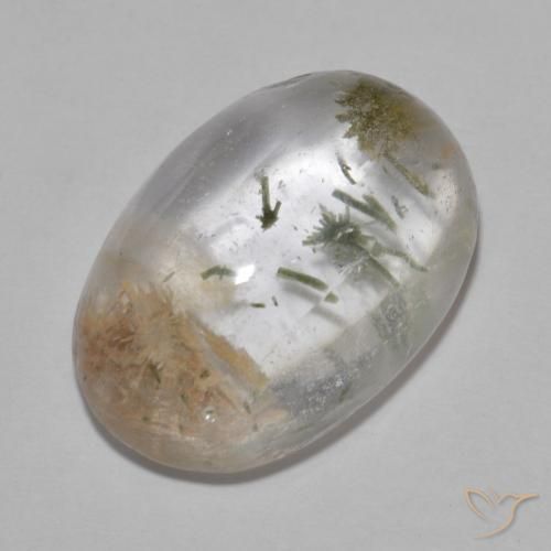 18.07ct Natürlicher Mehrfarbig Quarz mit Hedenbergit, Oval, Transparent