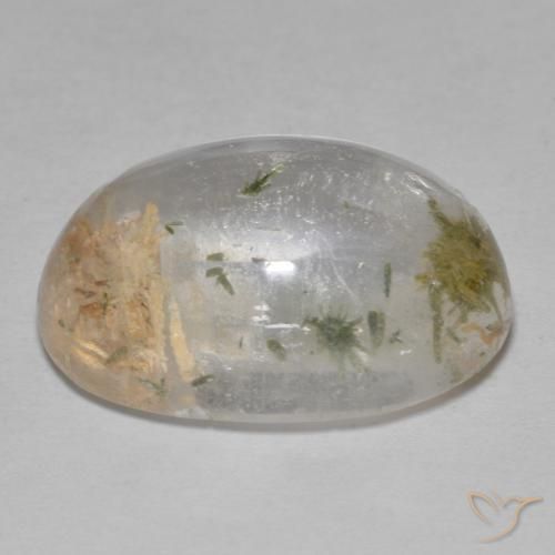 9,17 ctw natürlicher Mehrfarbig Quarz mit Hedenbergit, Oval, Transparent