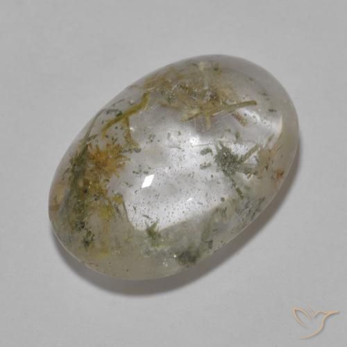 9,17 ctw natürlicher Mehrfarbig Quarz mit Hedenbergit, Oval, Transparent