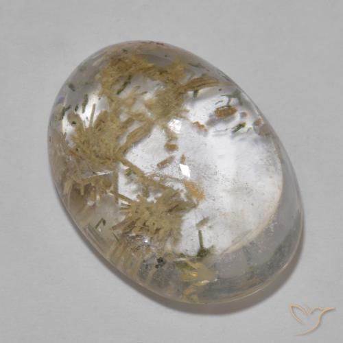 9,17 ctw natürlicher Mehrfarbig Quarz mit Hedenbergit, Oval, Transparent