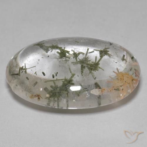 9,17 ctw natürlicher Mehrfarbig Quarz mit Hedenbergit, Oval, Transparent