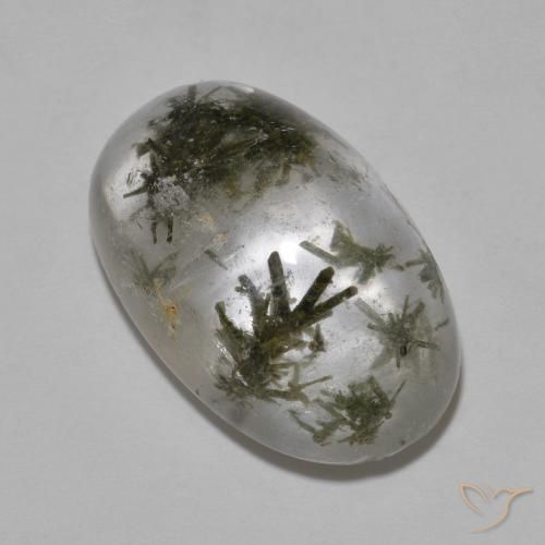19.06ct Natürlicher Mehrfarbig Quarz mit Hedenbergit, Oval, Transparent