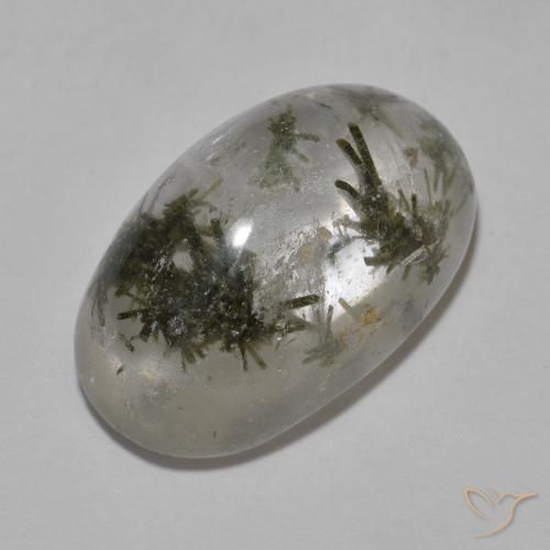 9,17 ctw natürlicher Mehrfarbig Quarz mit Hedenbergit, Oval, Transparent
