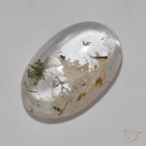 9,17 ctw natürlicher Mehrfarbig Quarz mit Hedenbergit, Oval, Transparent