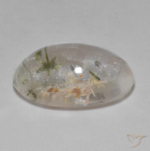 9,17 ctw natürlicher Mehrfarbig Quarz mit Hedenbergit, Oval, Transparent