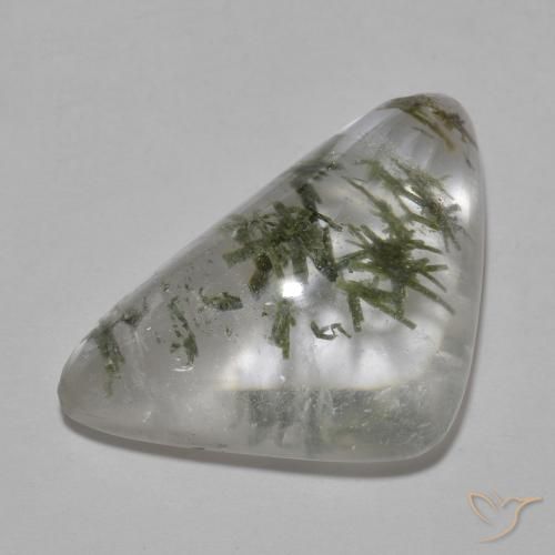 19.12ct Natürlicher Mehrfarbig Quarz mit Hedenbergit, Trillion, Transparent
