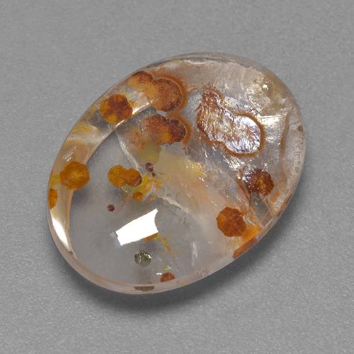 7,46 ctw natürlicher mehrfarbiger Quarz mit Markasit, Oval Schliff, Transparent