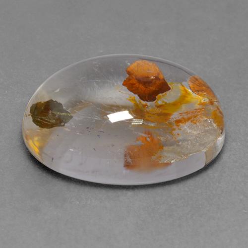 9,17 ctw natürlicher Mehrfarbig Quarz mit Markasit, Oval Schliff, Transparent