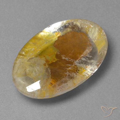 11.77ct Natürlicher Mehrfarbig Quarz mit Markasit, Oval, Transparent