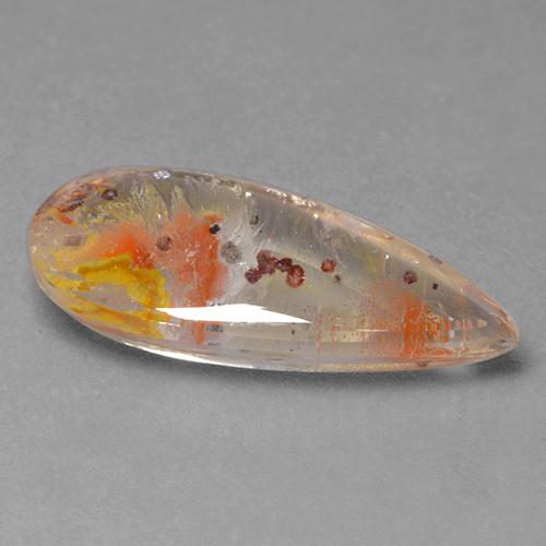 9,17 ctw natürlicher Mehrfarbig Quarz mit Markasit, Birnenform, Transparent