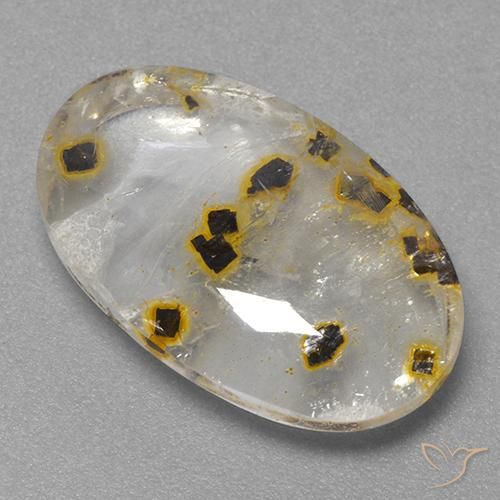 9,17 ctw natürlicher Mehrfarbig Quarz mit Markasit, Oval, Transparent