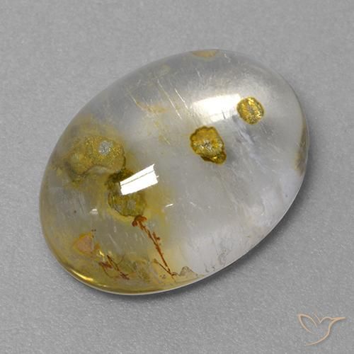 9,17 ctw natürlicher Mehrfarbig Quarz mit Markasit, Oval Schliff, Transparent