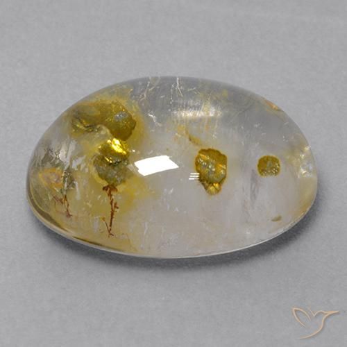 9,17 ctw natürlicher Mehrfarbig Quarz mit Markasit, Oval Schliff, Transparent