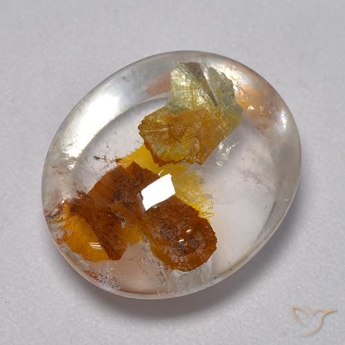 9,17 ctw natürlicher Mehrfarbig Quarz mit Markasit, Oval, Transparent